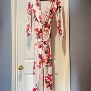 Floral Maternity dress white